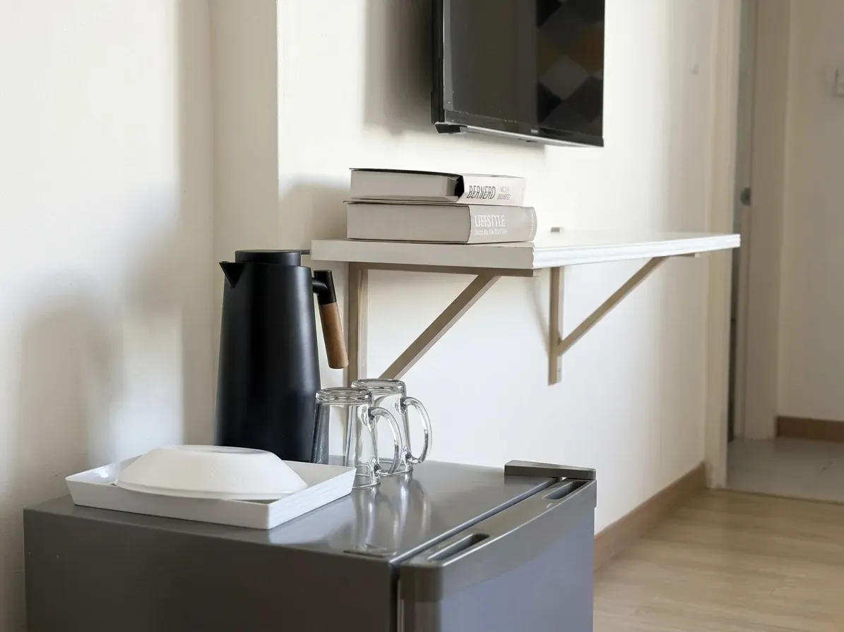 Smart TV above the refreshment corner
