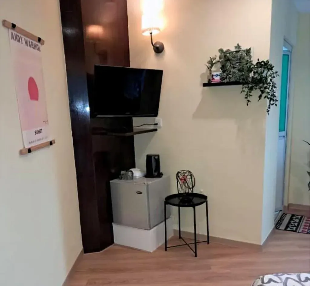 Smart TV, fridge and kettle in the studio